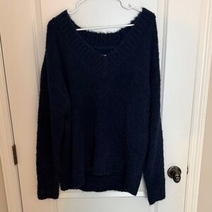 Aerie Deep Blue V-Neck Sweater